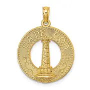 14k Yellow Gold CAPE COD Lighthouse Charm
