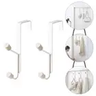 2 Pcs Coat Hook Door Rack Over Hanging Hooks Clothes Multipurpose