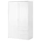 Wardrobe with 2 doors+3 drawers White Clothes Organizer CabinStorage Door System