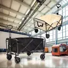 150KG Foldable Beach Trolley with 5" Solid Wheels 150L Storage Camping