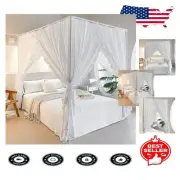 Sophisticated White Bed Canopy Curtains - Easy Install, 3 Sizes Available