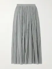 [TOTEME] TOTEME - Plissé-organic Cotton-blend Maxi Skirt - Gray - DK32 DK 32 Gray