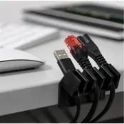 Goobay 70433 Cable Management Clip - Black 5 Slots - Plastic [70433]
