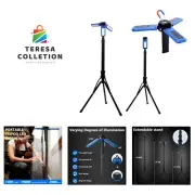 Rechargeable Camping Light with Stand Cordless Work Light with 3 LED Lamp Hea...