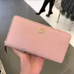 法國代購 GUCCI 456117 黑色牛皮 金GG 拉鍊長夾