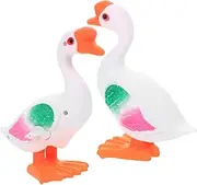 ERINGOGO 2Pcs Cartoon Clockwork Goose for Skills Development for Adorable Bird Model Playthings Engaging Decorative Ornaments for Early Learning