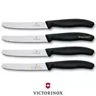 Victorinox Steak & Tomato 11cm Knife Pistol Grip Set x 4 Knives Black