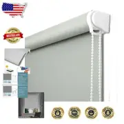 Elegant Light Grey Blackout Roller Blinds, 29" W x 68" L - UV & Thermal Prote...