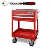 Sidchrome 2 Drawer Heavy Duty Steel Tool Trolley Roller Service Cart SCMT50352