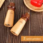 2 Pcs Wood Salt and Pepper Grinder Set with Adjustable Ceramic Grinding paXZS