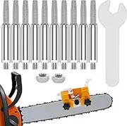 10pcs Chainsaw Sharpening Bits Tungsten Carbide Diamond Chainsaw Sharpener High Hardness Burr Grinding Stone Chainsaw Sharpening Kit for Chain Saw Stone Jewelry Wood (4mm)