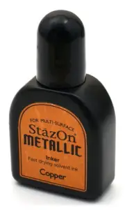 Tsukineko StazOn solvent-based ink Reinker Metallic Refill - Copper 15ml Resin