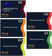 RFID Blocking Passport Sleeves, Set with Color Coding. Identity Theft Prevention