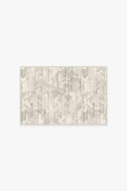 60' x 90' | Machine Washable Runner Rug | Kid & Pet Friendly | Indoor Rug | Watercolour Herringbone Cream Rug | Ruggable