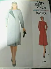 Vogue American Designer Original Kasper Coat Dress Pattern Size 14 Uncut 2349