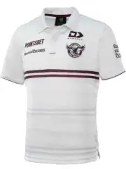 Manly Sea Eagles NRL Mens White Alternate Polo Shirt Sizes S-7XL