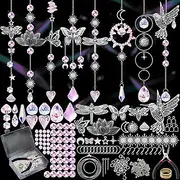 K1tpde DIY Crystal Sun Catcher - 8PCS Butterfly Rainbow Maker Suncatcher Kit with Crystals Prism Hanging Decorative for Adult Women, Hanging Prisms Ornament Indoor Window Outdoor Garden Car Mirror