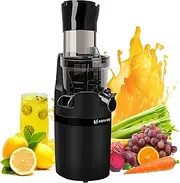 Masticating Juicer Machine for Whole Fruits and Vegetables, Cold Press Slow Juicer with Wide Mouth 80mm Feeding Chute, Reverse Function Quiet Motor Fresh Healthy Juice Extractor, EL18, Dark