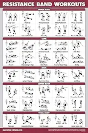 QuickFit Resistance Bands Workout Exercise Poster - Resistance Tubes Fitness Routine Chart (Laminated, 18" x 27")