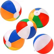 5 Packs 24" Inflatable Large Beach Balls Rainbow Color Pool Ball Pool Toys Pool Balls for Swimming Pool Beach Ball Party Favor Beachball Balloons for Kids&Adults