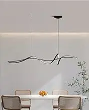 LED Pendant Chandelier Modern Rotating Creative Design Dimmable Remote Control Pendant Chandelier Adjustable Height Fixture Chandelier Dining Table Dining Room Living Room Den (120cm)) (Black)