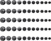 55pcs Black Carbon Brush Cover Plastic with Slotted Connector Multi Diameter 9.8mm-21.8mm Replacement Parts for Hammer Grinder Electric Power Tool