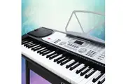 Alpha 61 Keys Electronic Piano Keyboard Digital Electric w/ Stand Beginner Silver