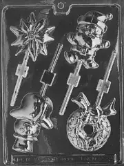 C039 Assorted Christmas Wreath Santa Snowman Lollipops Chocolate Candy Mold