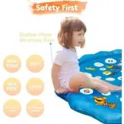 3-in-1 Splash Pad, Sprinkler and Wading Pool for Learning Toddler, Alberca