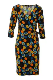 3/4 Sleeve Cross Over Dress--Y-Y40550-M