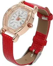 [WOFASHPURET] Rectangular Vintage Watch Watches Women Bracelets for Women Retro Ladies Bracelets for Men Christmas Stocking Teen Girl present Wrist Stopwatch Red Stainless Steel