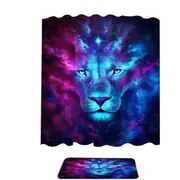 Animal Fantasy Art Firstborn Space Lion Shower Curtain