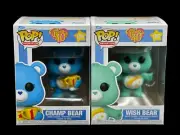 Funko Pop! Care Bears 40th Champ & Wish Bear Bundle w/Pop Protectors