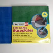Creative QT Peel & Stick Baseplates Self Adhesive Building Brick Plates 4 Pk +3