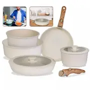 9 Pieces Nonstick Cookware Sets with Detachable Handles Kitchen Pots & Pans Set