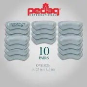 Pedag Stop Padded Leather Heel Grips, Gray, Ten Pair