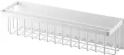 Yamazaki Industries 3769 Magnetic Bathroom Basket, Wide, White, Approx. W 17.5 x D 4.8 x H 4.7 inches (44.3 x 12.3 x 12.3 x 12 cm), Tower, Bathroom Rack, Hooks Included, Slim, Floating Storage
