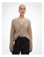 [Witchery] Fluffy Boxy Cardigan in Truffle Marle