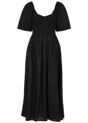 Faithfull The Brand Rosarico Linen Midi Dress - Black - L (UK14 / L) L (UK14 / L)