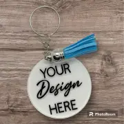 Personalised keyring acrylic initial keychain bag tag custom name Christmas gift