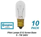 10 x 7W Clear Pilot / Indicator Light Globes Bulbs Lamps Mini Screw E12 10228