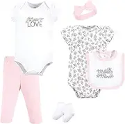 [HUDSON BABY] Unisex Baby Cotton Layette Set, Mini Primrose, 0-3 Months, Mini Primrose