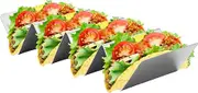 Taco Shell Holder | Stainless Steel Taco Holder Stand | Microwave Use Food Making Metal Baking Tool for Family Events Pancakes Tortillas Wraps Serving