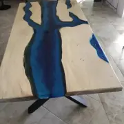 Epoxy Resin Solid Wood Natural Dinning & Coffee Table Top Custom Live Edge