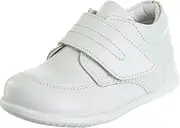 [JOSMO] Smart Step Baby Walking Shoes – Boys Girls Unisex Walking Shoes First Step Walker - Leather Dress Boots Non-Slip Bottom High top (Black/White/Brown) (Infant-Toddler) (Size 3-8)