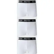 Mens White Man Active Performance 3 Pack Boxer