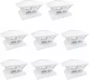 8 Pack White Outdoor Garden 6 X 6 Solar SMD LED Post Deck Cap Square Fence Light
