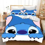 v1553 Bed Sheets Cotton Stitch Duvet Cute Printed Cartoon Quilt Cover Luxury Bedding Children'S Bedding Set Queen Size Modern Home 3-Piece Bedding Set