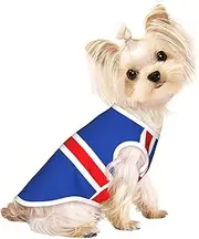 Flag of Iceland print Dog Shirts for Small Dogs Stretchy T-Shirts Lightweight Tank Top Sleeveless Striped Vest