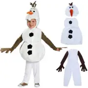 Frozen 2 Olaf Deluxe Kids Plush Costume Child White Snowman Child Boys Cosplay~